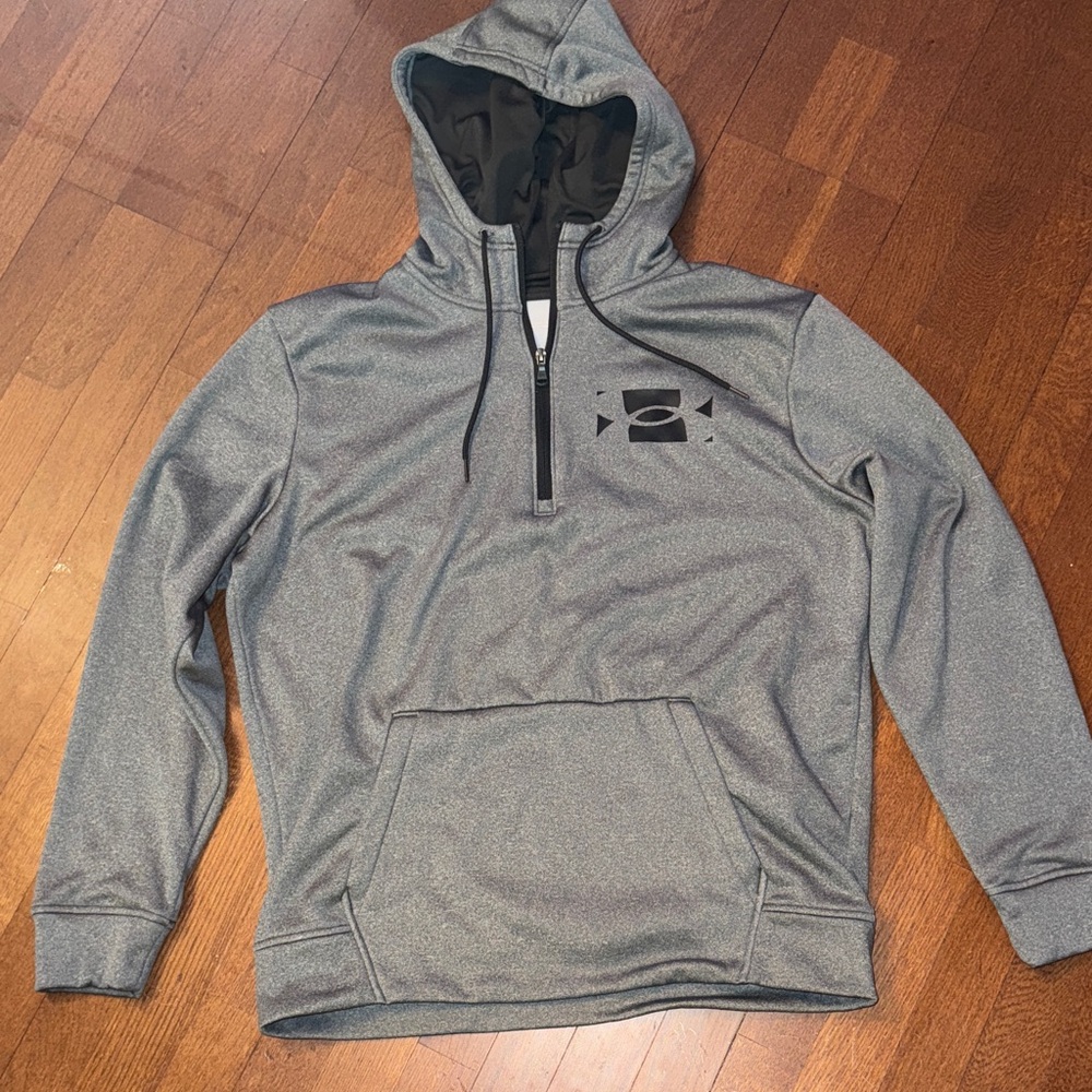 Under Armour Gray Quarter-Zip Hooded Sweatshirt